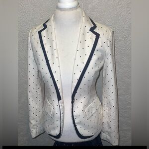 Merona White Blazer with Black Polka Dots